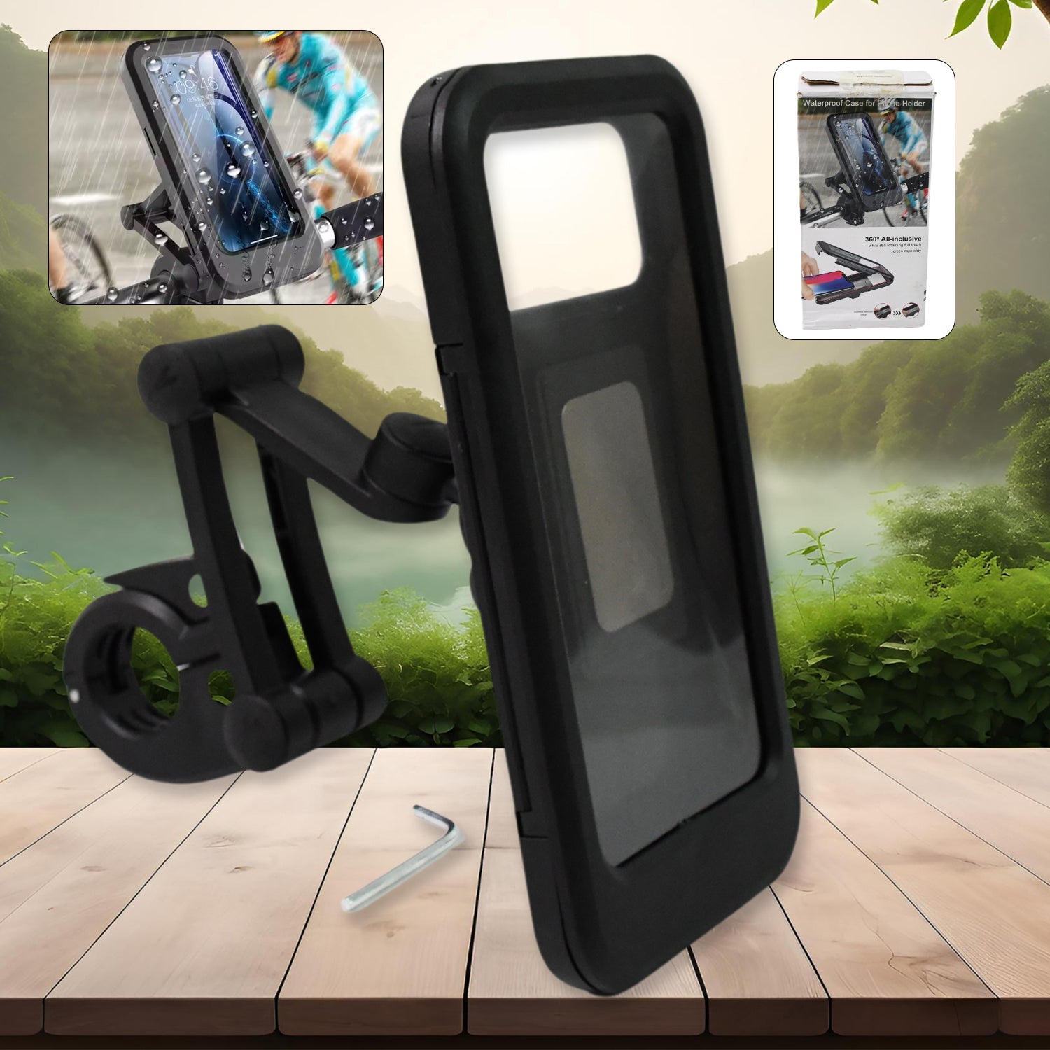 01_ae565a83-5d84-4743-b53d-7c4f42e0e24b.jpg 360 Rotation Bike Phone Mount Waterproof Cell Phone Holder (1 Pc) - Image 1