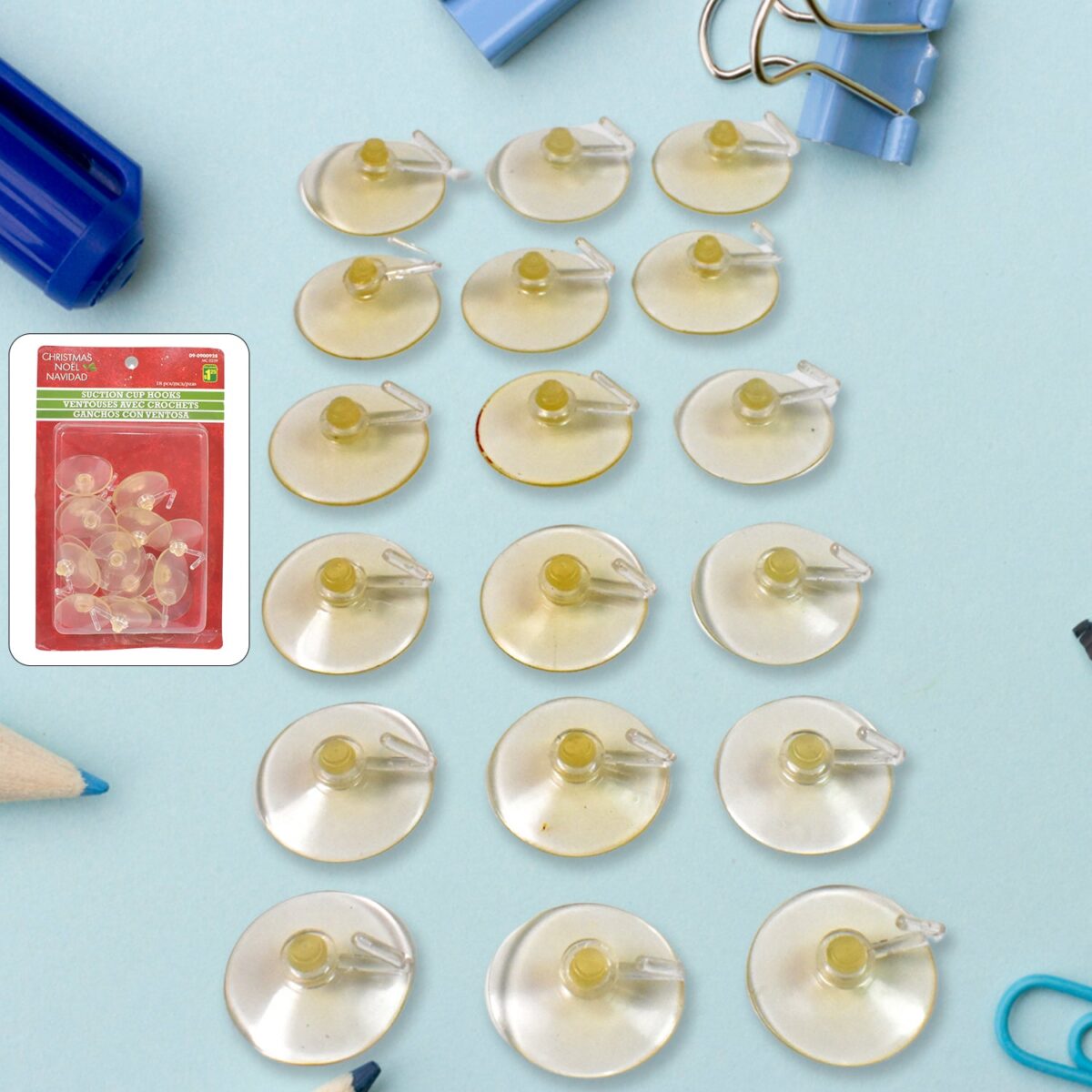 Transparent Rubber Vacuum Sucker, Suction Cup Hooks (18 Pcs Set) - Image 1
