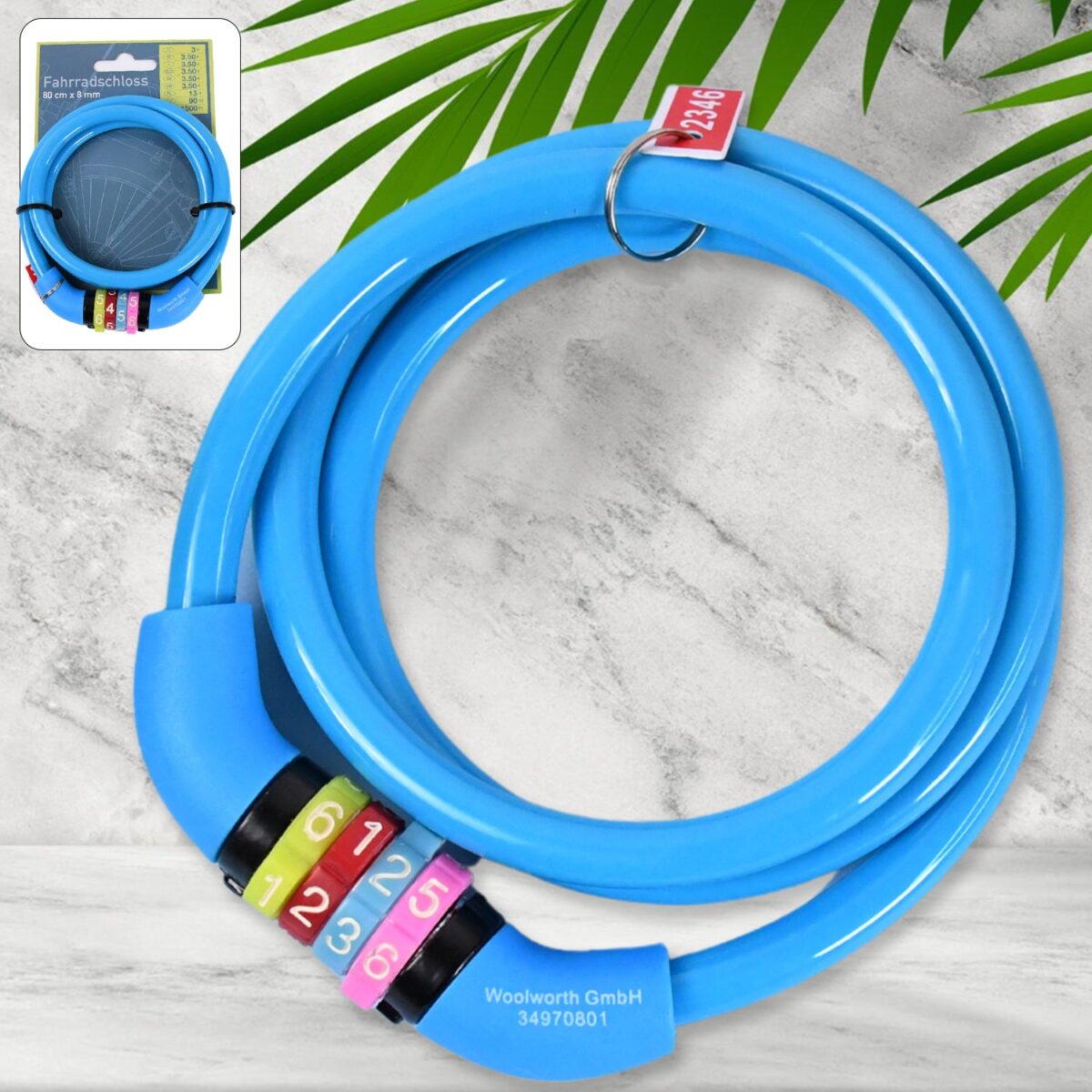 Bike Lock Cable Resettable Cable Lock - Self Coiling 4 Digit Combination Bike Lock - Image 5