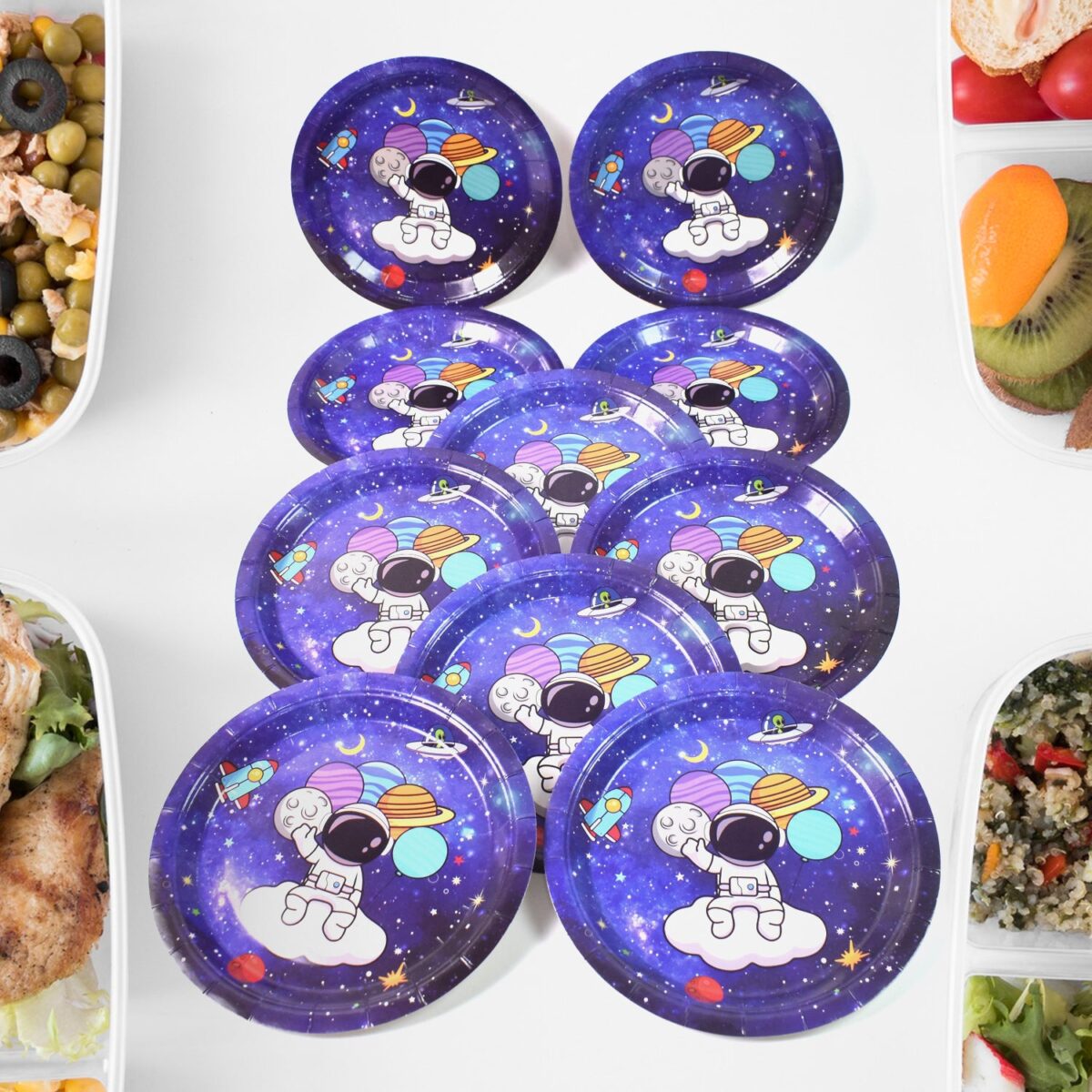 Round Plates Disposable Paper Plates  Happy Birthday, Gift (10 Pcs Set / Mix Design) - Image 9