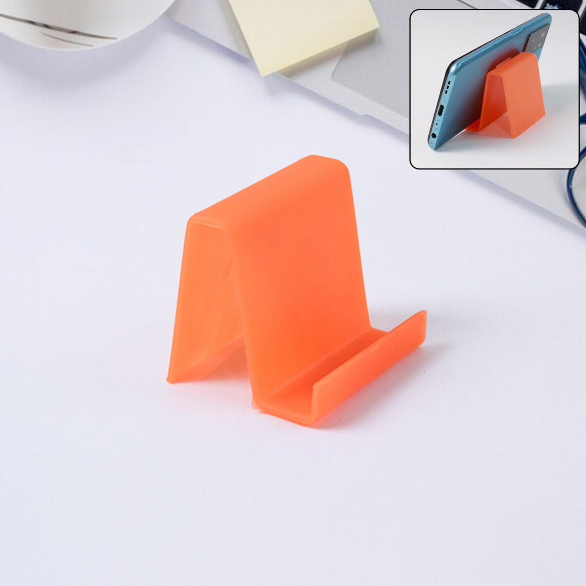Durable Plastic Mobile Phone Stand with Angled Support (1 Pc / Mix Color) - Image 1