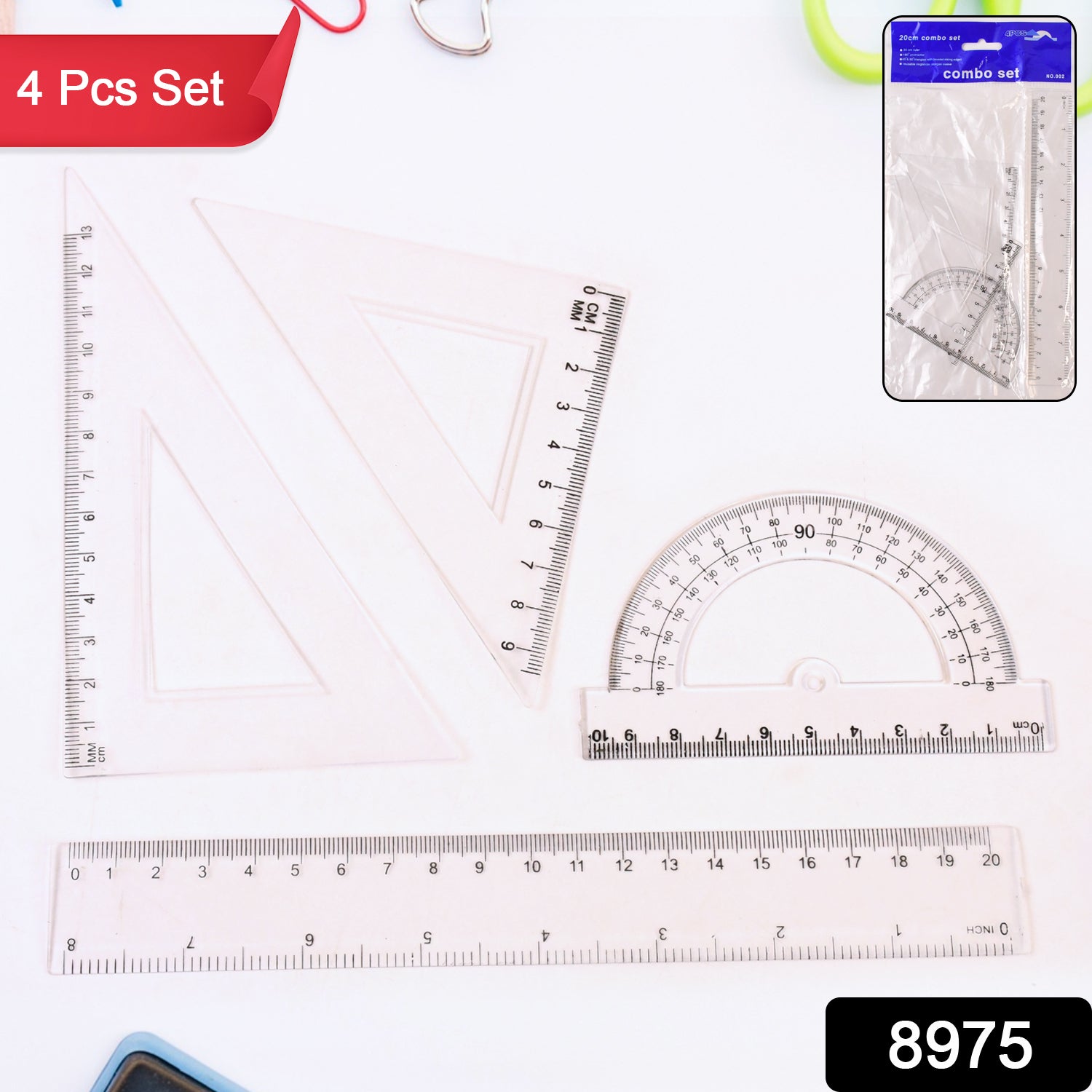 01_bd904ee5-4470-479f-824a-81149584d1e7.jpg Plastic Geometry Set, Triangle Ruler Protractor Straight Ruler (4 Pcs Set) - Image 2
