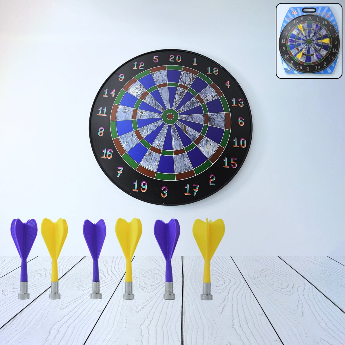Magnetic Dart Board Game Set with 6 Soft-Tip Darts - Image 1