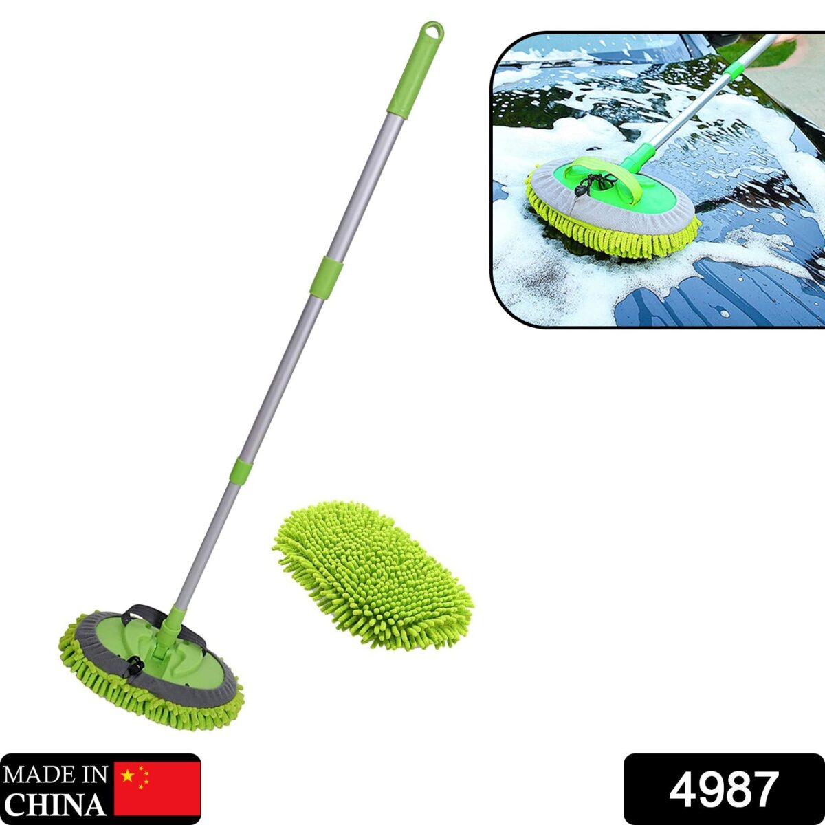 Car Duster Microfiber Flexible Duster Car Wash | Car Cleaning Accessories | Microfiber | brush | Dry / Wet Home, Kitchen, Office Cleaning Brush Extendable Handle - Image 2