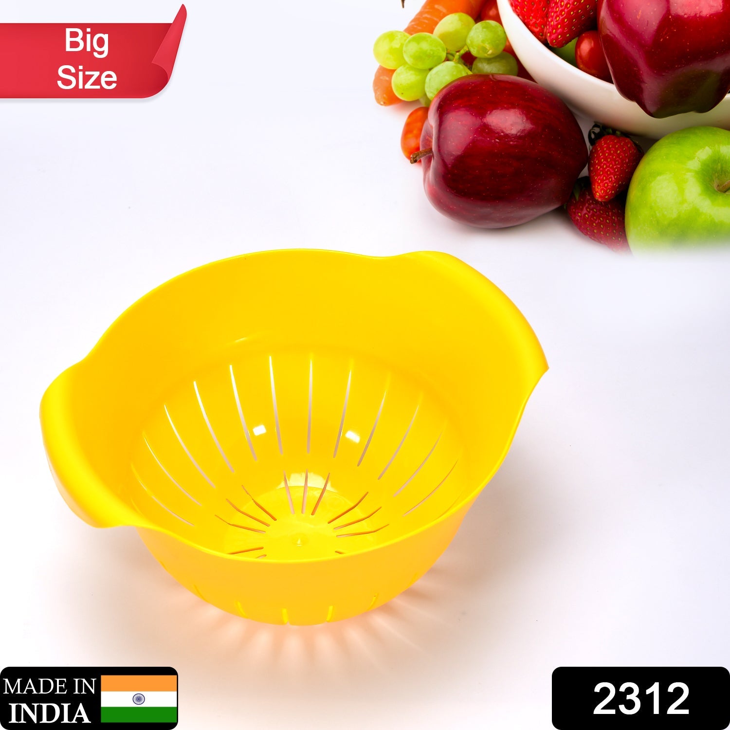 01_c2727e18-ae0f-4e4d-bdb3-d80691e53012.jpg Plastic Fruits Vegetable Noodles Pasta Washing Bowl & Strainer - Image 2