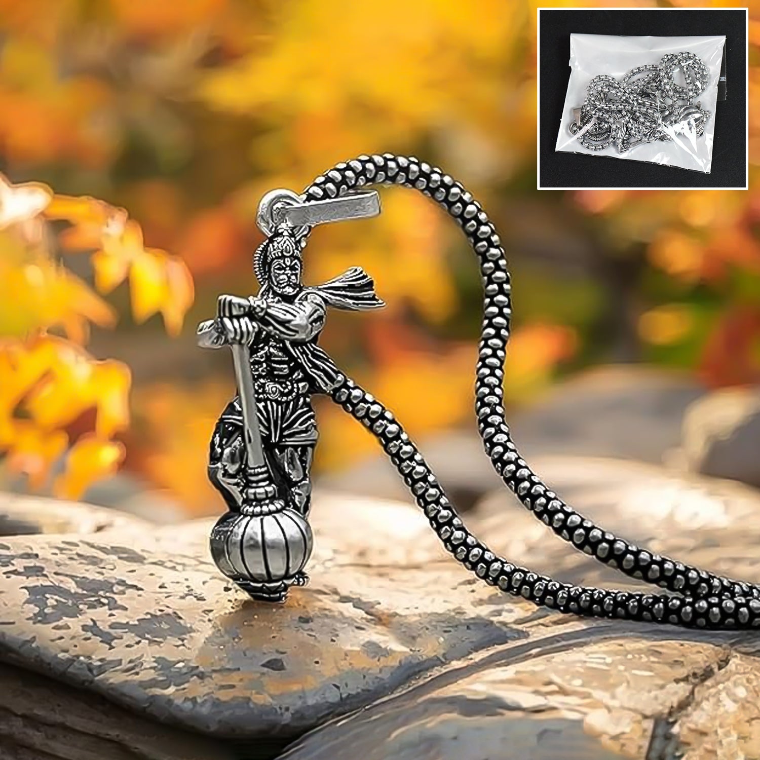 01_c4d44a6e-aedb-4fc7-93b4-e87b5e7ffe35.jpg Hanuman Ji Pendant with Gada Religious Jewellery for Men and Women (1 Pc) - Image 1