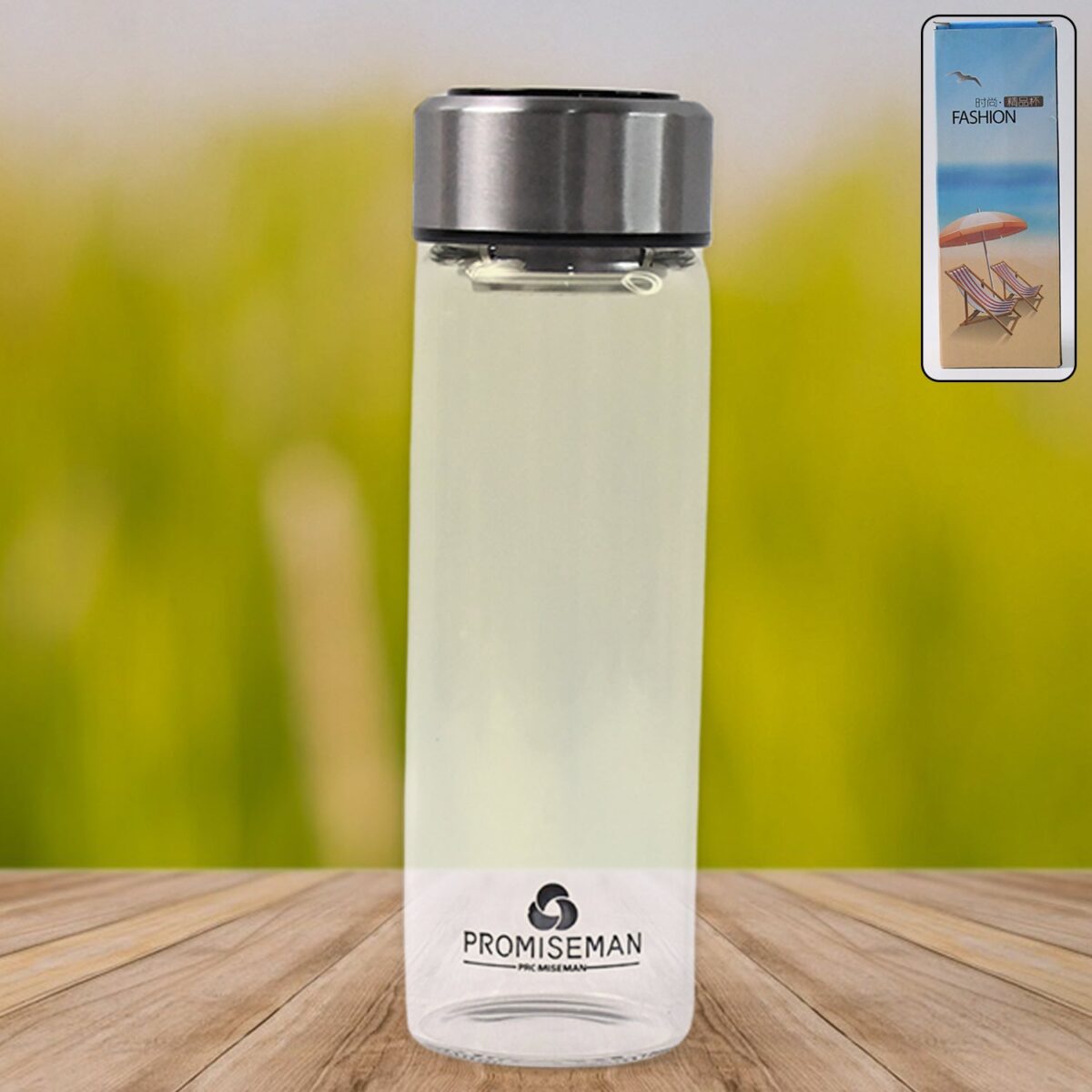 Outdoor sport Glass water bottle  With Steel Lid / 500 ML Approx) - Image 1