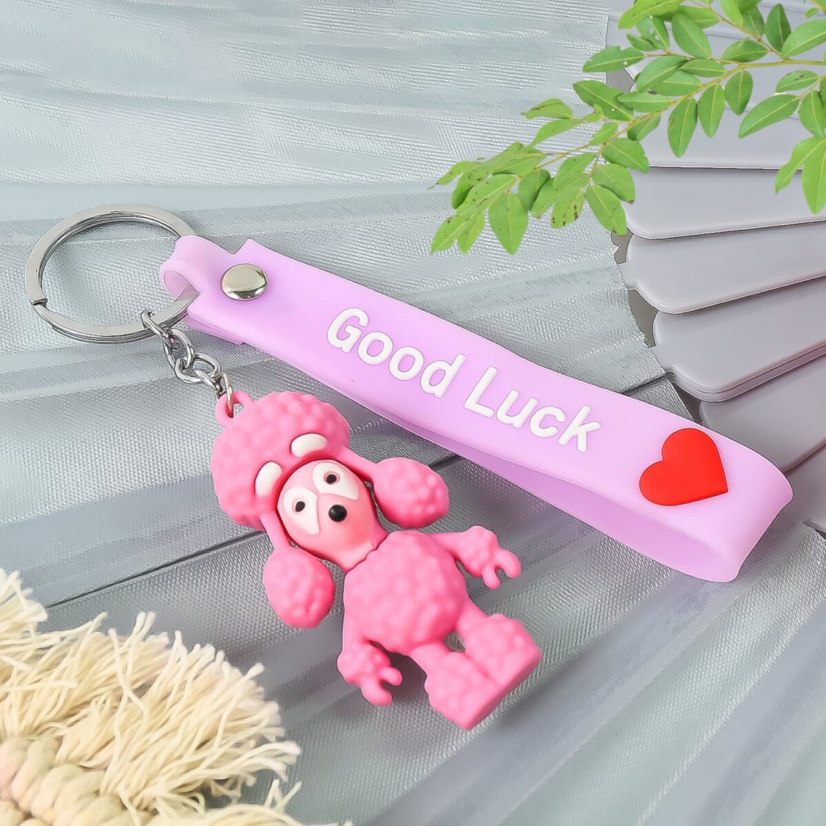 Cute Cartoon Silicone 3D Key Chain with Metal Hook & Strap (Pack of 1) - Image 2