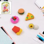 3D Food-Shaped Colorful Eraser Set â€“ Cute Novelty Mini Erasers for Kids (5 Pc Set)