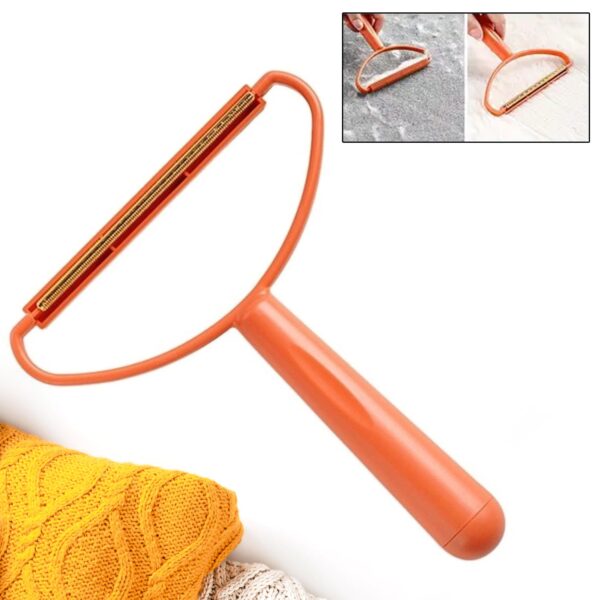 2-in-1 Portable Lint Remover â€“ Long-Handle Brush & Sticky Roller for Clothes, Furniture & Carpets (1 Pc)