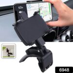 Car Phone Holder Clip Mount 360 Degree Rotation Dashboard Rear View Mirror Sun Visor Smartphone HUD Navigation Fold Stand Plastic Black Compatible For All Smart Phones - Image 2