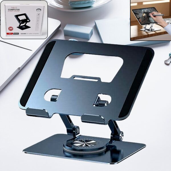 Aluminum Alloy 360Â°Rotating Bracket, Adjustable Laptop Stand, Portable Foldable Ergonomic Laptop Support