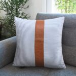Pillow Covers, leather & cotton Cushion Covers (16 Ã— 16 Inch / 1 Pair / 2 Pc) - Image 3