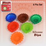 Silicone Diya for Diwali Attractive Design Colourful Diya Combo (6 Pcs Set) - Image 3