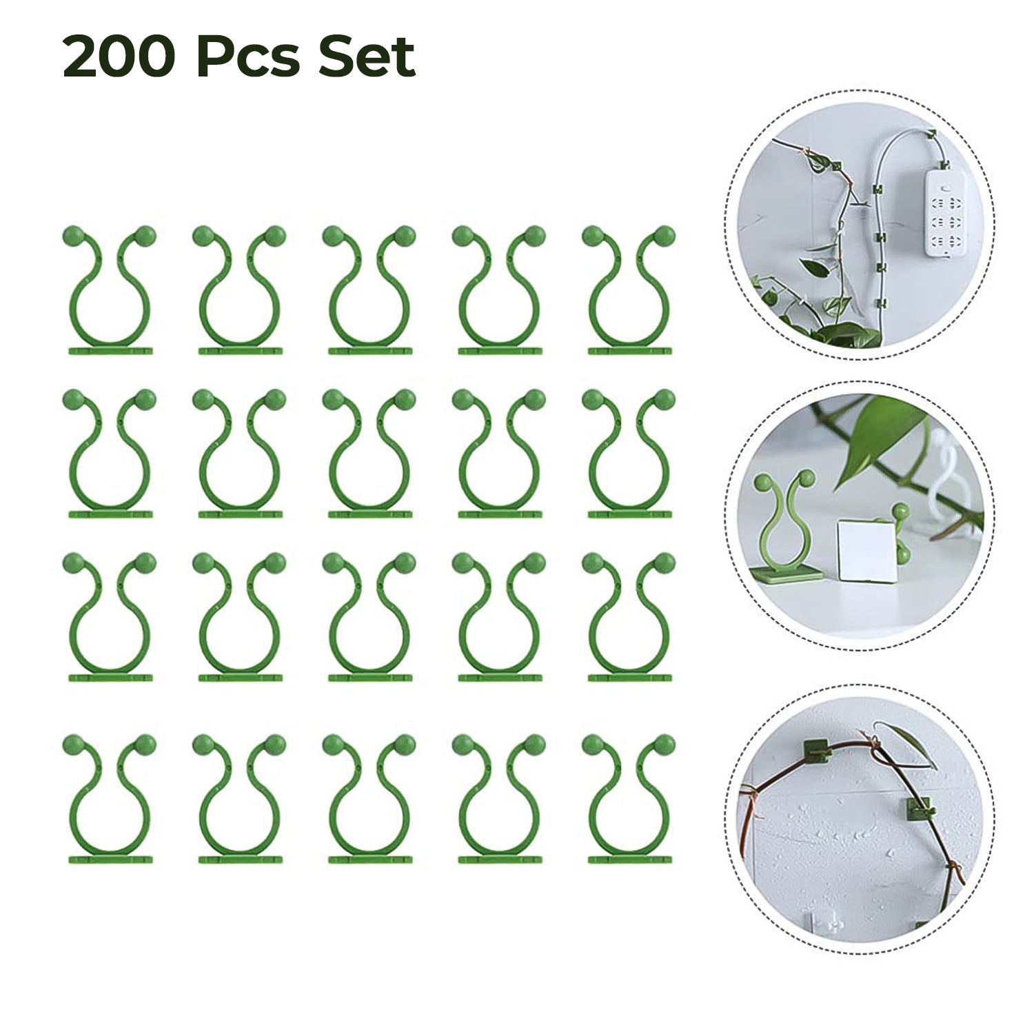 01_dc75c316-9c59-4312-99b2-52ebeb8911b6.jpg Plant Climbing Wall Fixture Clip Self-Adhesive Hook (200 Pcs Set) - Image 1
