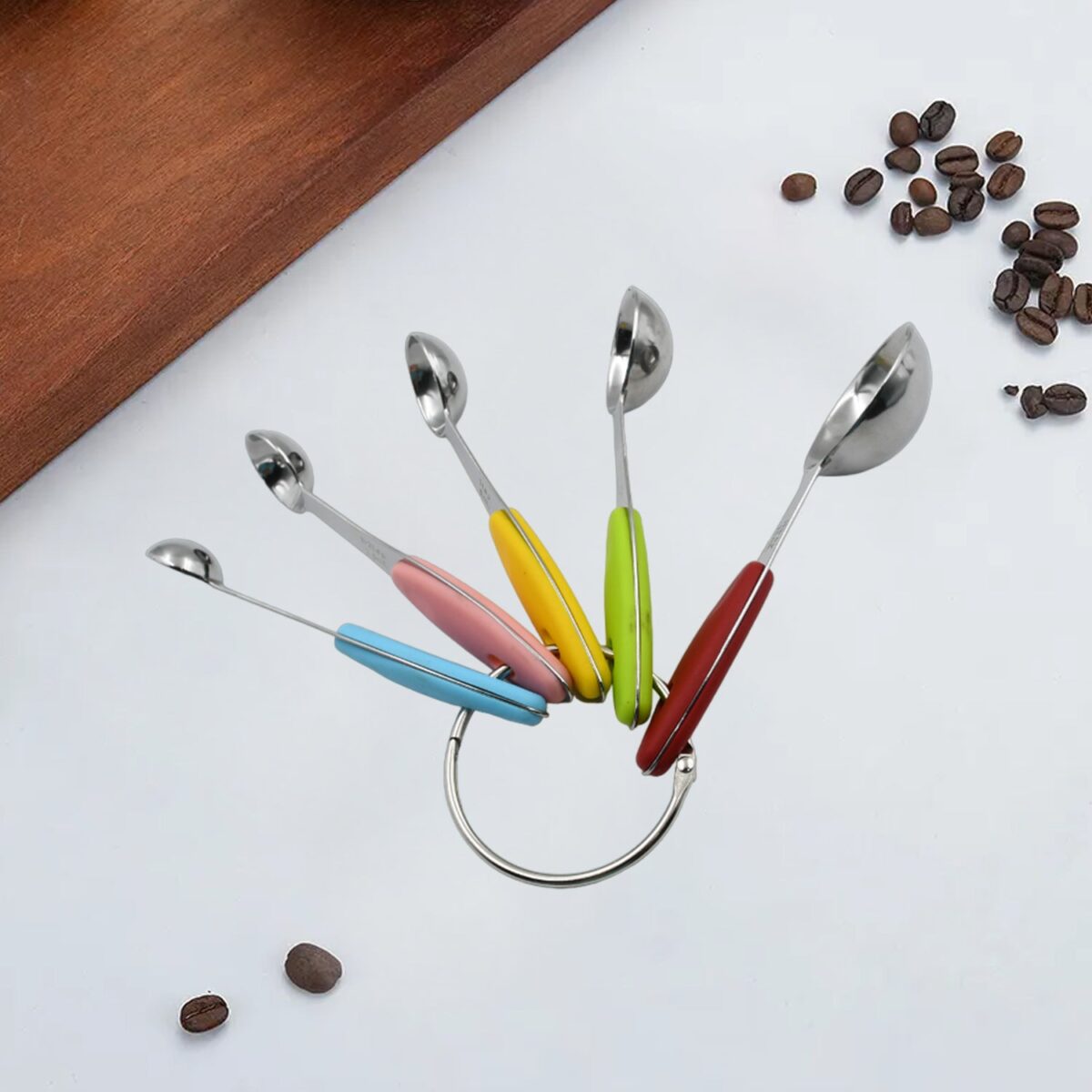 Measuring Cups and Spoons Stackable Set with Silicone Handle(5 Pc Set) - Image 1