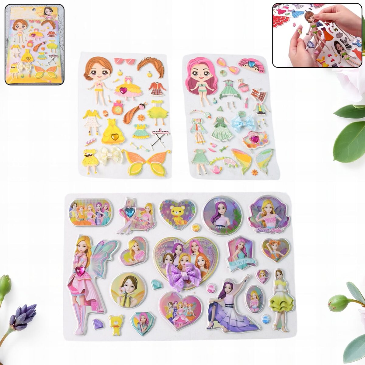 Multipurpose Adhesive 3D Stickers (1 Sheet / Mix Design) - Image 8