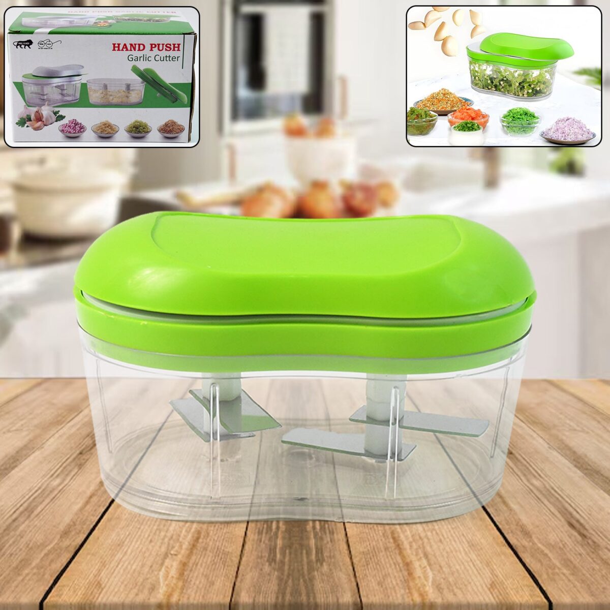 Manual Hand Push Garlic Cutter & Vegetable Chopper (1 pc) - Image 1