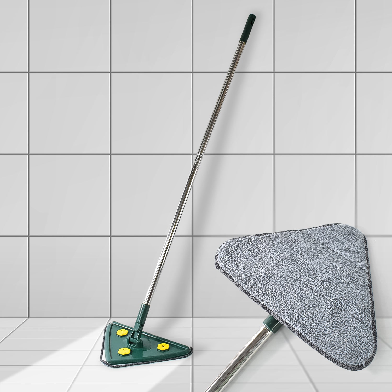 01_dfb3c5cf-f186-4b38-ad5b-20a521726922.jpg 2-in-1 Extendable Triangle Mop – Retractable, 360° Rotating, Telescopic & Reusable Mop Heads (1 Pc) - Image 1