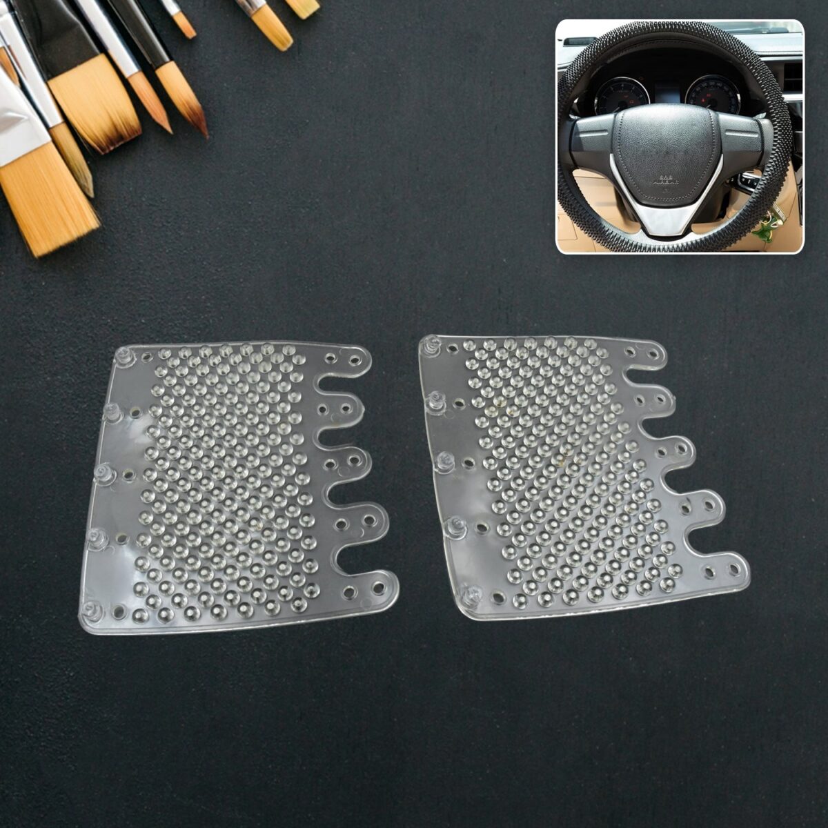 Silicon Car Massage Steering Cover High Quality Suitable For All Car (2 Pc Set) - Image 1
