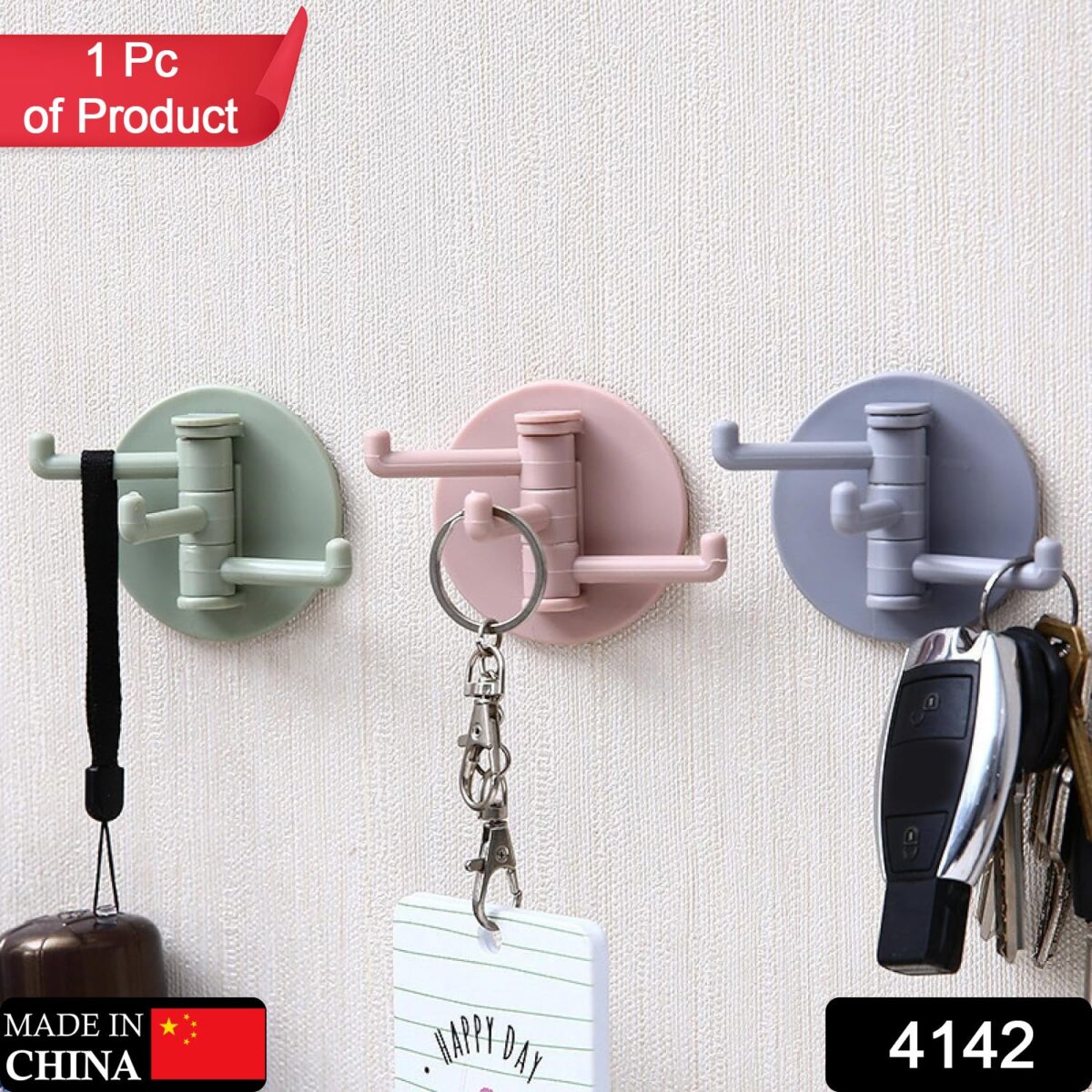 180Ã‚Â° Rotating Punch-Free 3-Hook Sticky Hook Ã¢â‚¬â€œ 1 Pc - Image 2
