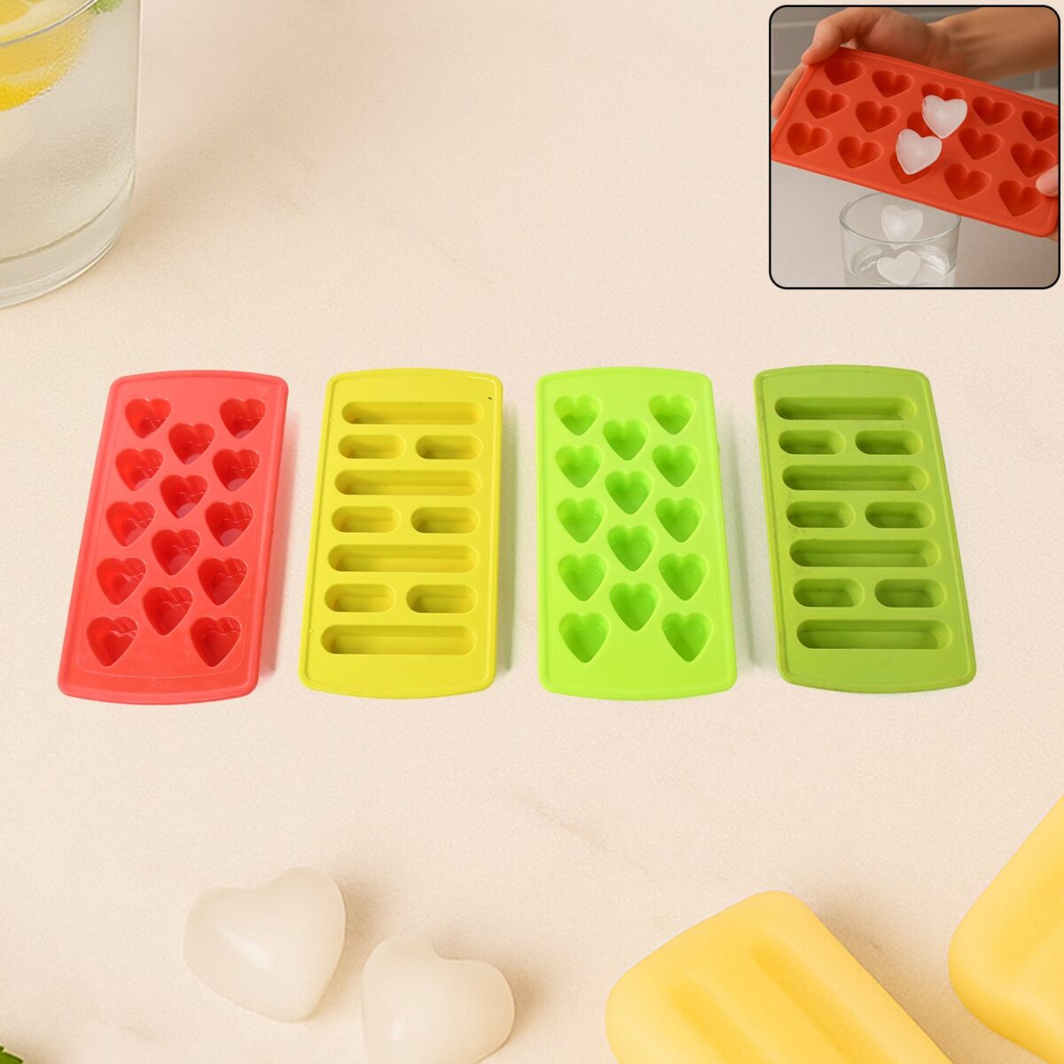 Plastic Ice Cube Tray Set (4 Pc) - Image 1