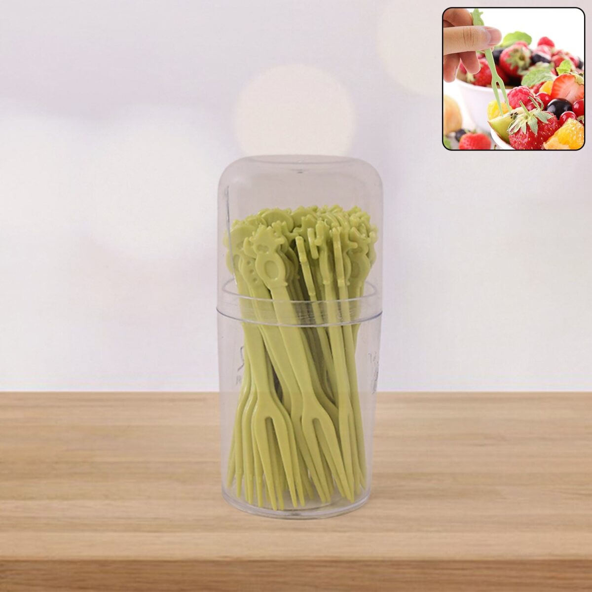 Plastic Fruit Forks Cake Dessert Forks Mini Forks (50 Pcs Set) - Image 1