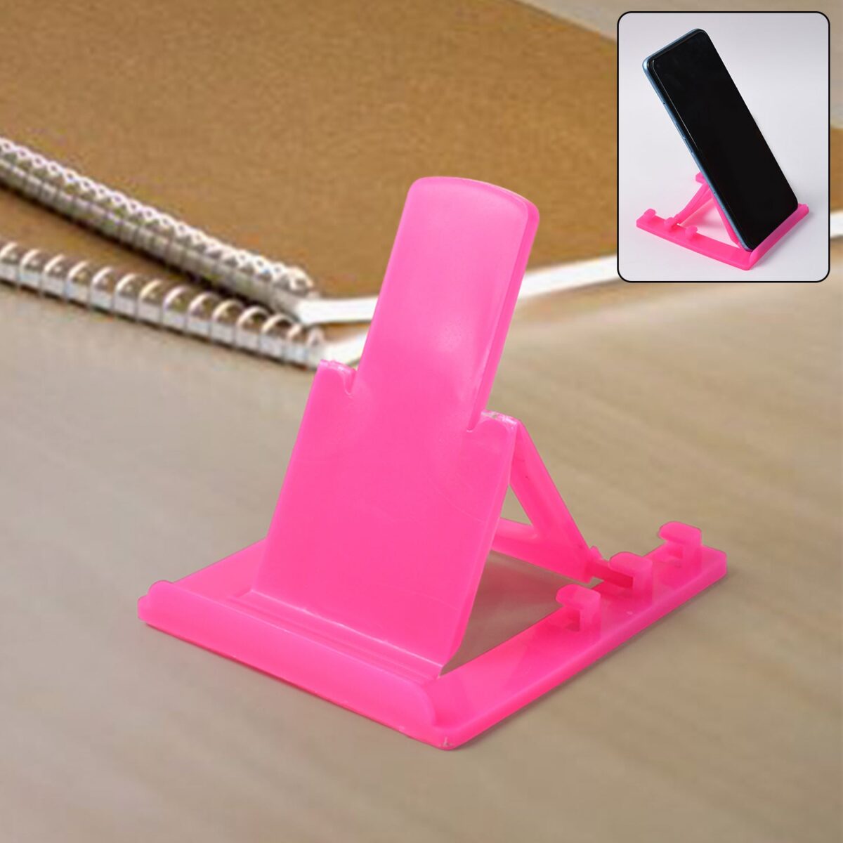 Adjustable Foldable Plastic Mobile Phone Stand Holder (1 Pc) - Image 1