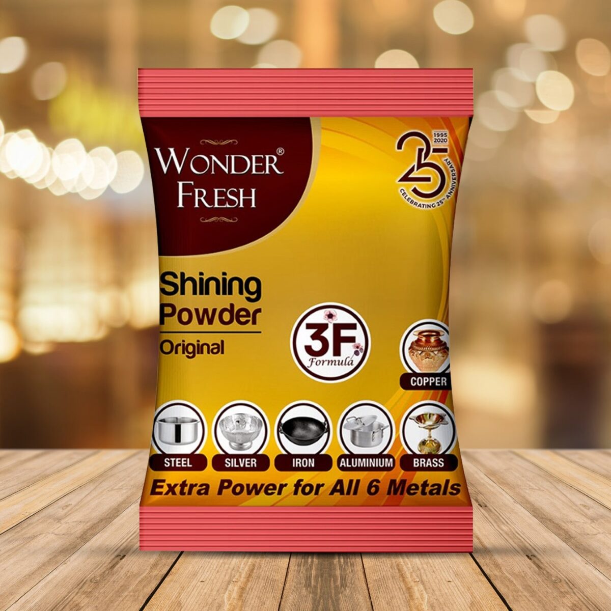 Shining Powder, Cleans and Polishes Copper, Brass, Silver, Aluminum, Iron, and Steel, Removes Tarnish and Oxidation (200 GM) - Image 1