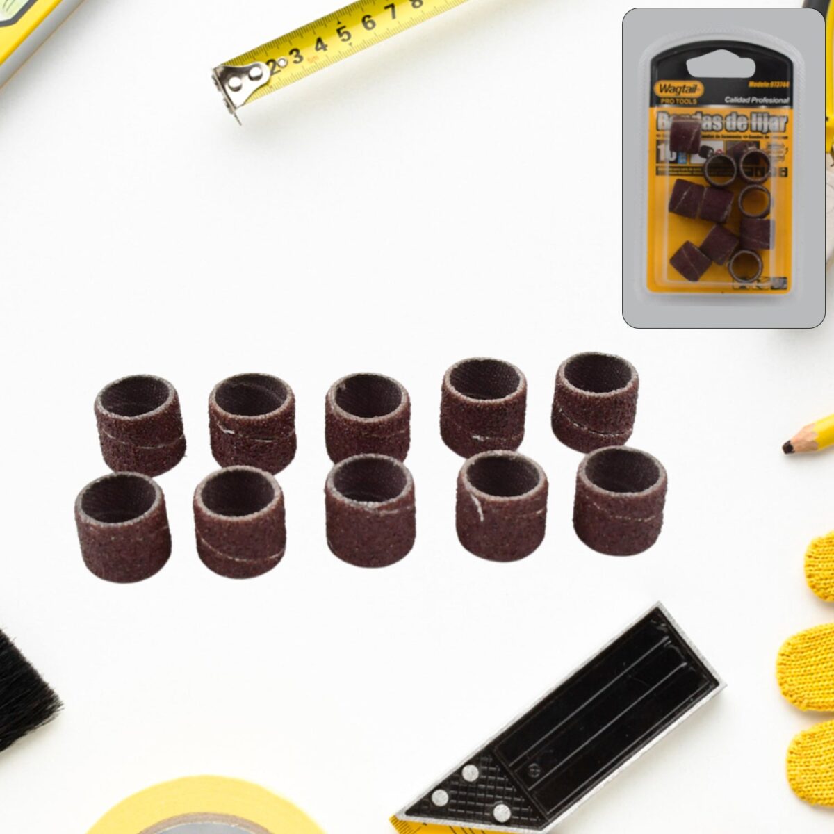 Drum Polishing Kit, Drum Sanding Sleeves Widely Used (10 Pcs Set) - Image 1