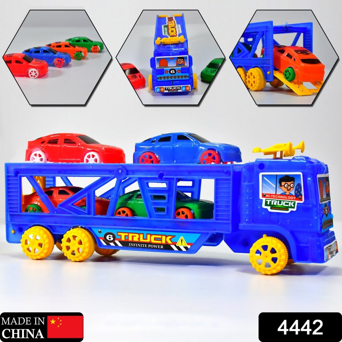 Toy Set Truck with 4 Mini Cars Toy Vehicles for Children - Image 2