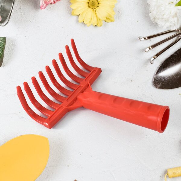 Heavy Duty Plastic Garden Hand Rake â€“ 9-Tooth Cultivator Tool (1 Pc)