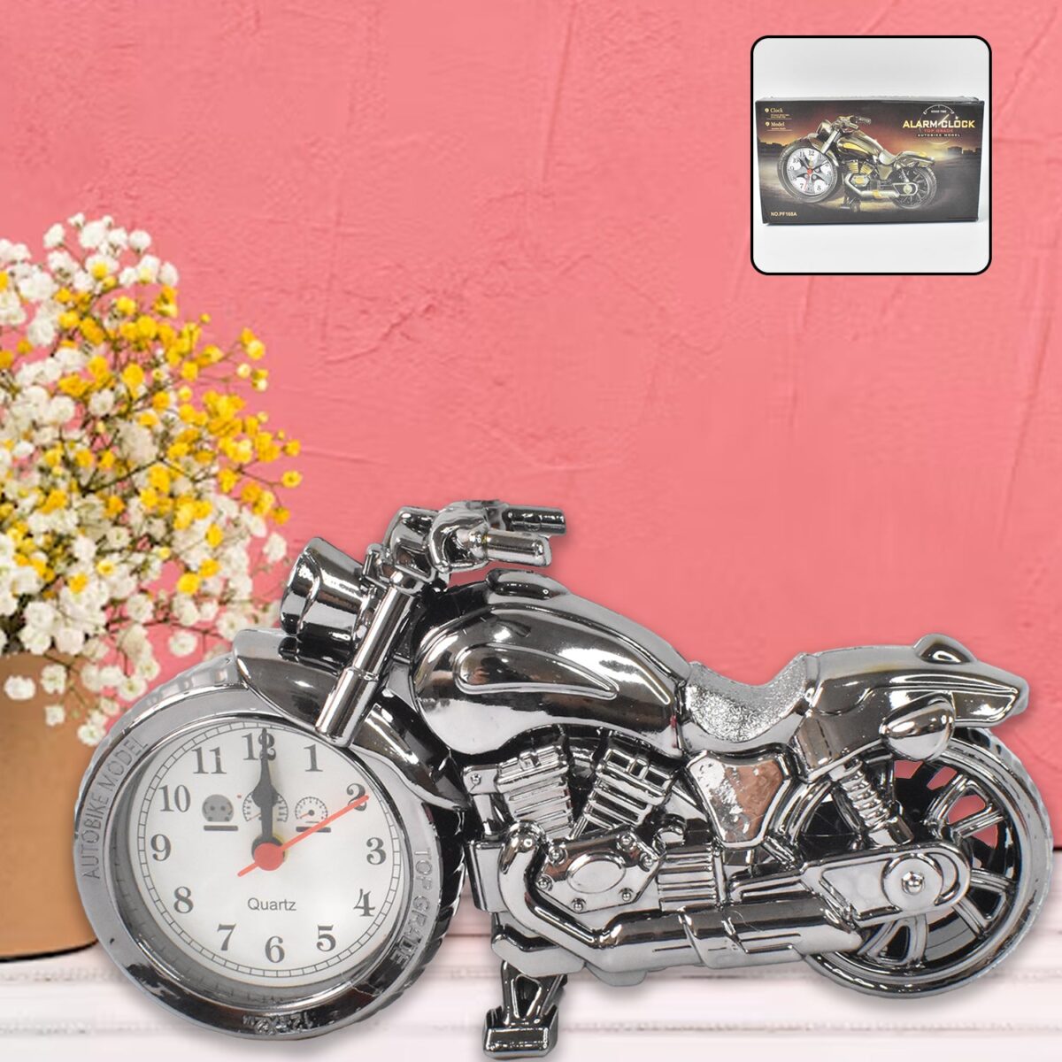 Motorcycle Alarm Clock, Motor Table Clock for Home Decor (1 Pc) - Image 1