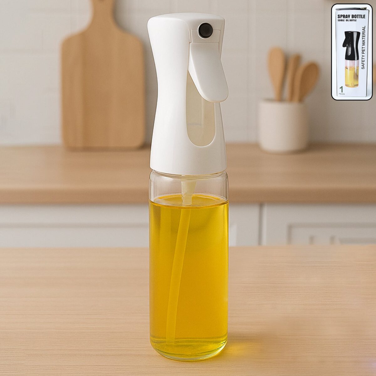 Glass Oil Spray Bottle - Versatile Kitchen Gadgets (250 ML Approx / With White Box) - Image 1