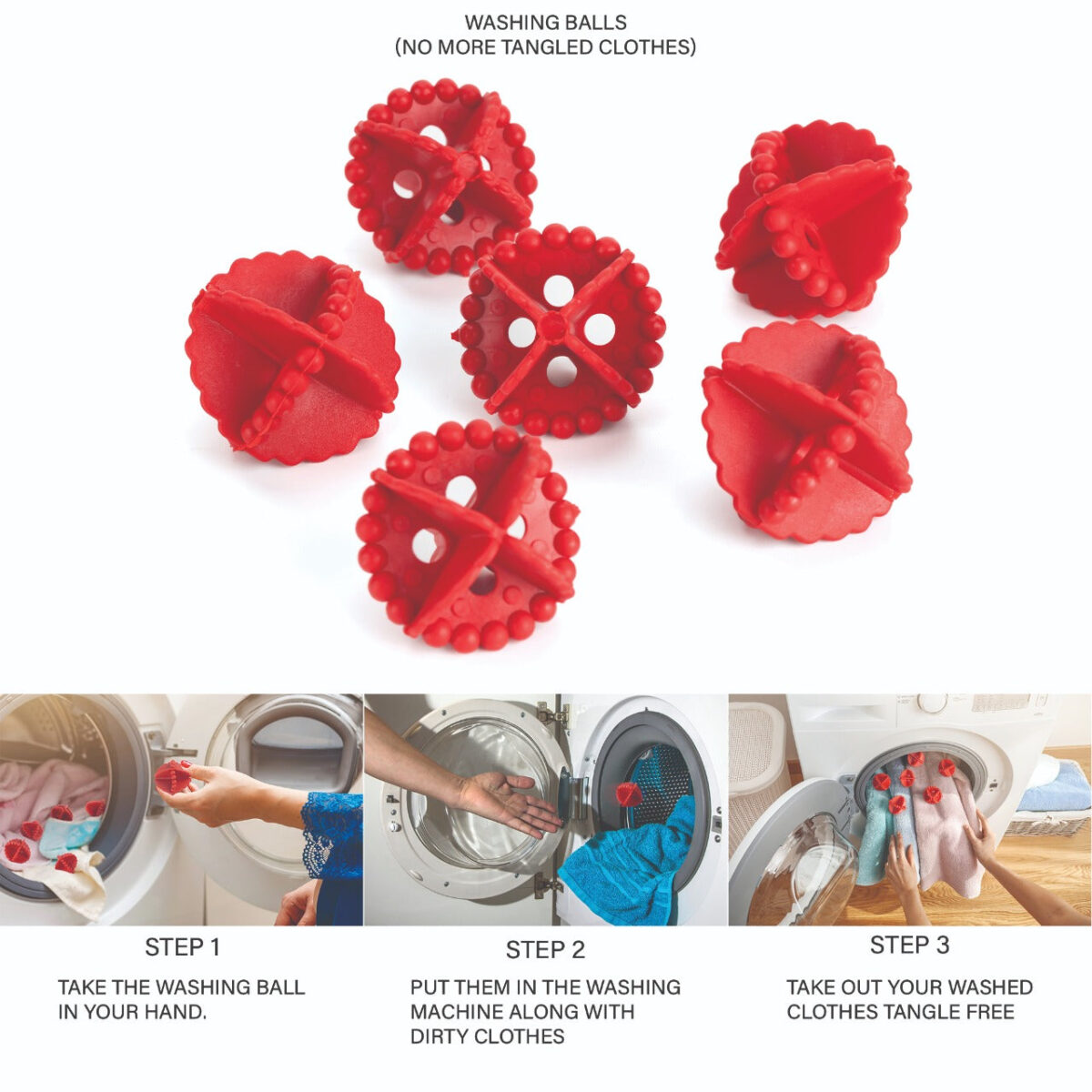 Laundry Washing Ball, Wash Without Detergent (6pcs) - Image 9