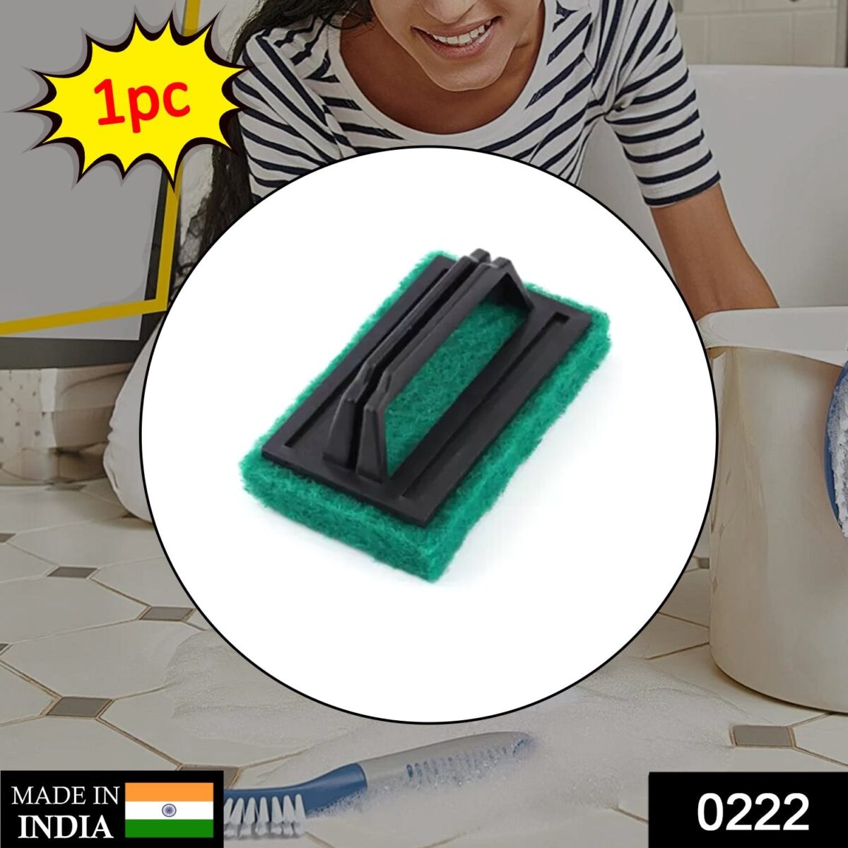 Handle Scrubber Brush widely used by all types of peoples for washing utensils and stuffs in all kinds of bathroom and kitchen places etc. - Image 2