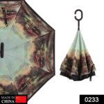 Printed Travel Windproof Umbrella (Reverse Umbrella) - Image 2