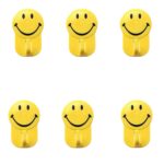 Plastic Self-Adhesive Smiley Face Hooks, 1 Kg Load Capacity (6pcs)