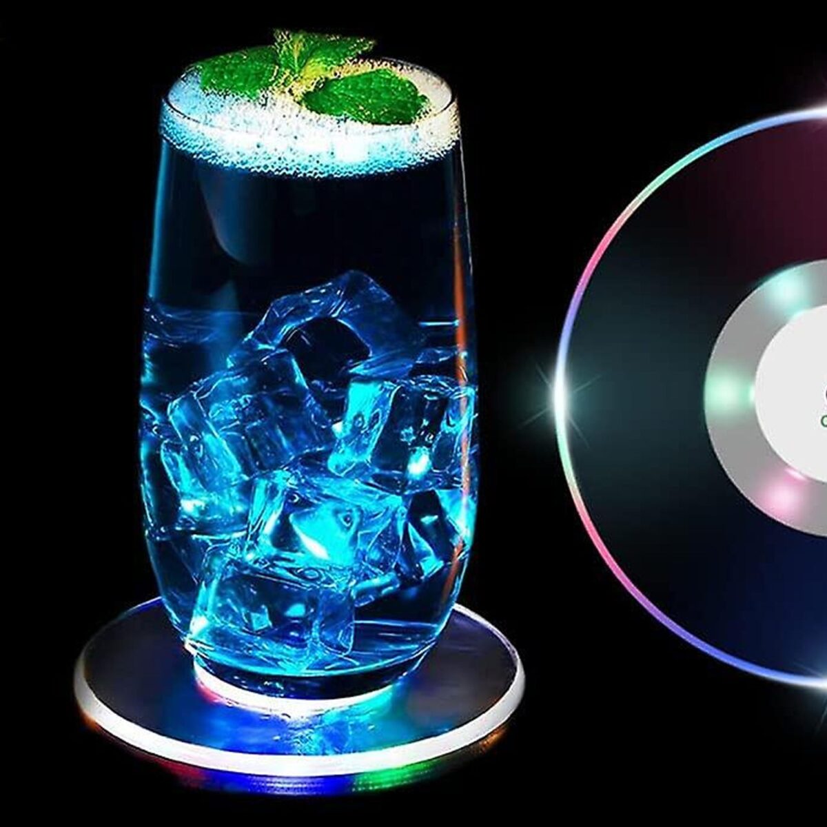 Colorful LED Cocktail Coaster, Round Ultra-Thin LED Drink Coaster (1 Pc) - Image 6