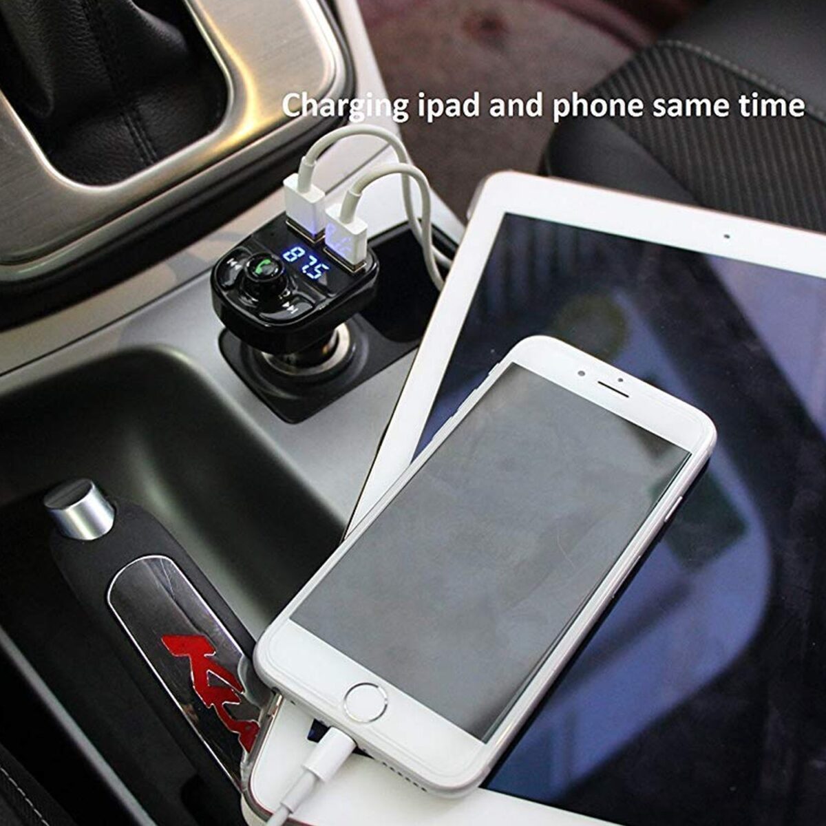 CAR-X8 Bluetooth FM Transmitter Kit with Dual USB Fast Charger - Image 4