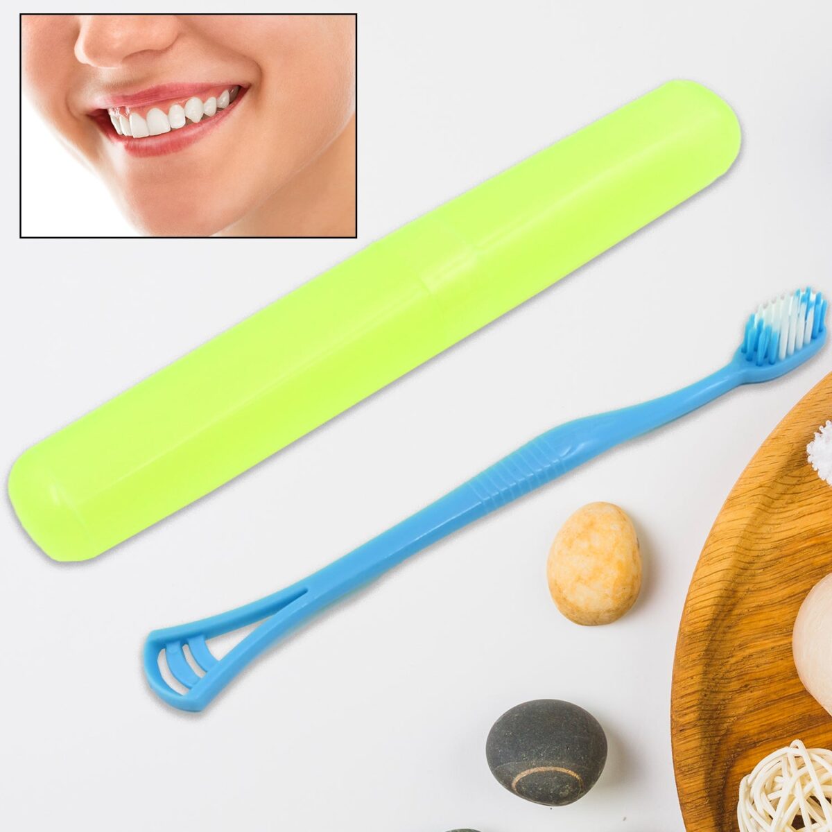 2-in-1 Soft Toothbrush & Tongue Cleaner for All Ages (1 Pc, With Cover) - Image 2