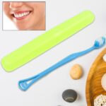 2-in-1 Soft Toothbrush & Tongue Cleaner for All Ages (1 Pc, With Cover) - Image 2