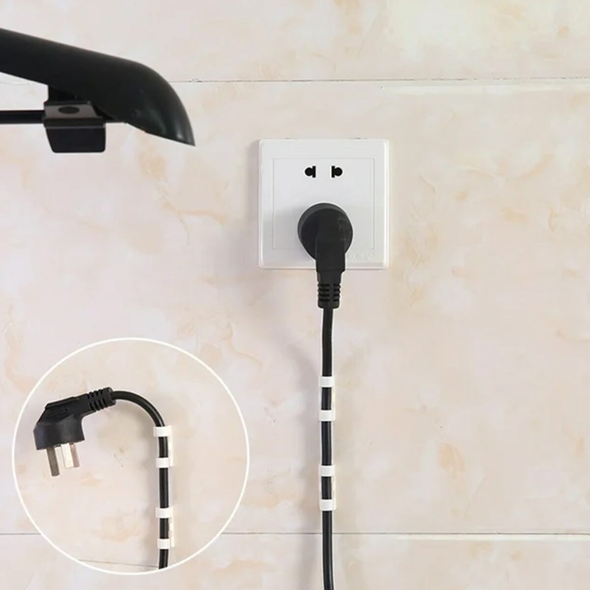 Plastic Cable Clips Ã¢â‚¬â€œ Strong Adhesive Wire Organizer for Home, Office & Car (20 Pcs) - Image 3