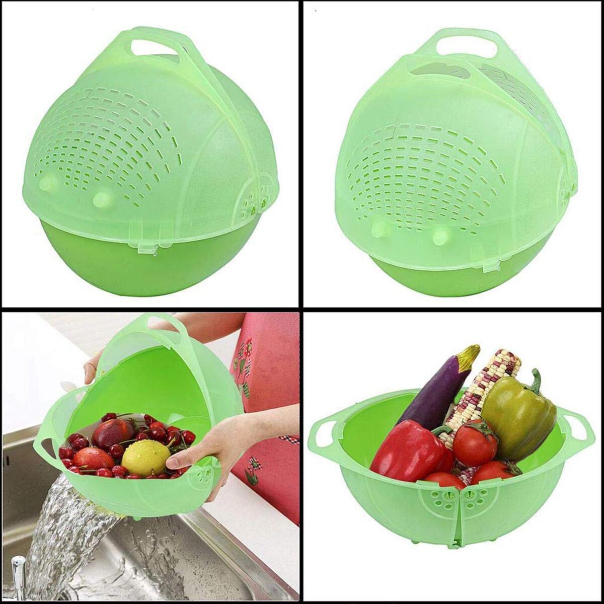 Apex Smart Basket 3in1 Multiuse Fruit And Vegetable Bowl  (1 Pc / Mix Color) - Image 3