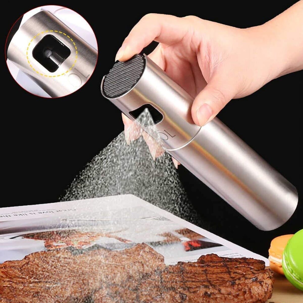 Oil Spray Bottle for Dosa | Food Grade Stainless Steel Glass Oil Spray Bottle (100 ML) - Image 1