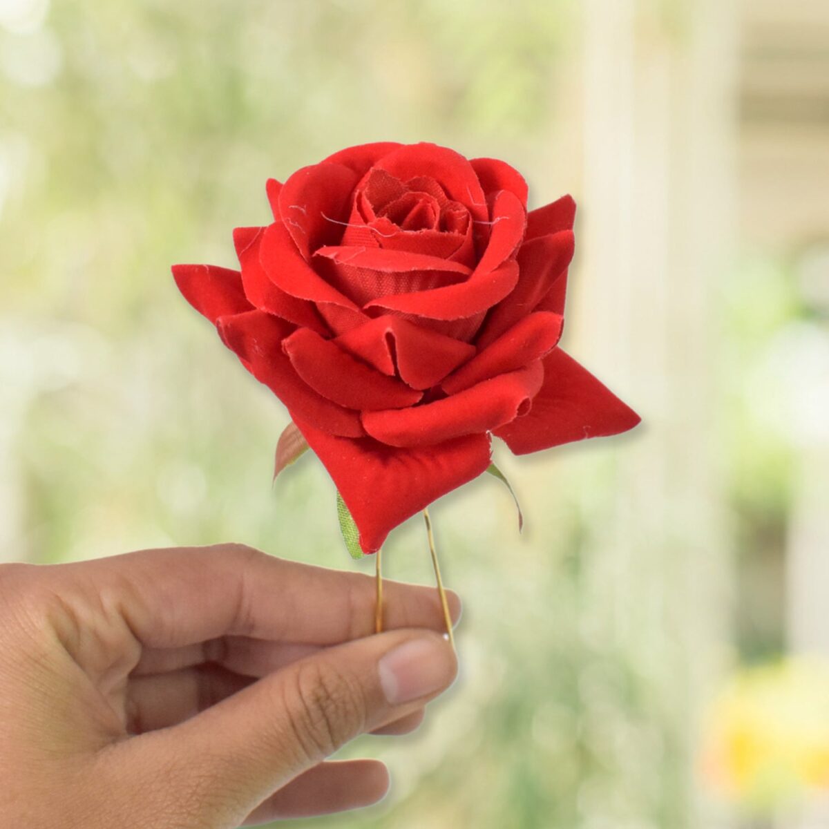 Hair Clip Red Rose Bridal Hair Pins Rose (12 Pcs Set / Red Color Only), Hair accessories - Image 3