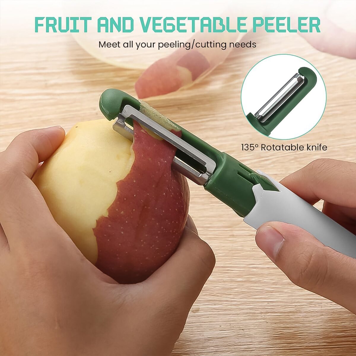 2-in-1 Multifunctional Knife & Sawtooth Peeler for Fruits and Vegetables - Image 4