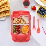 Kid's Car Shaped Plates Cup / Lunch Box Dinnerware Set (4 Pcs Set / 1000 ML Lunch Box) - Image 7