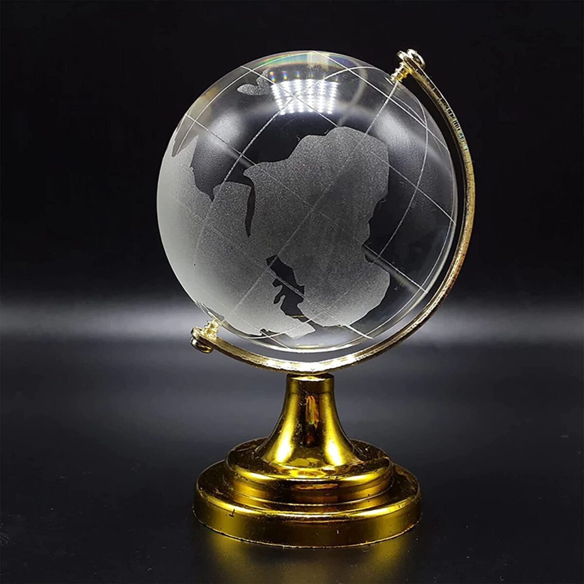 Crystal Globe / World Map 50 mm with Golden Stand (1 Pc) - Image 1