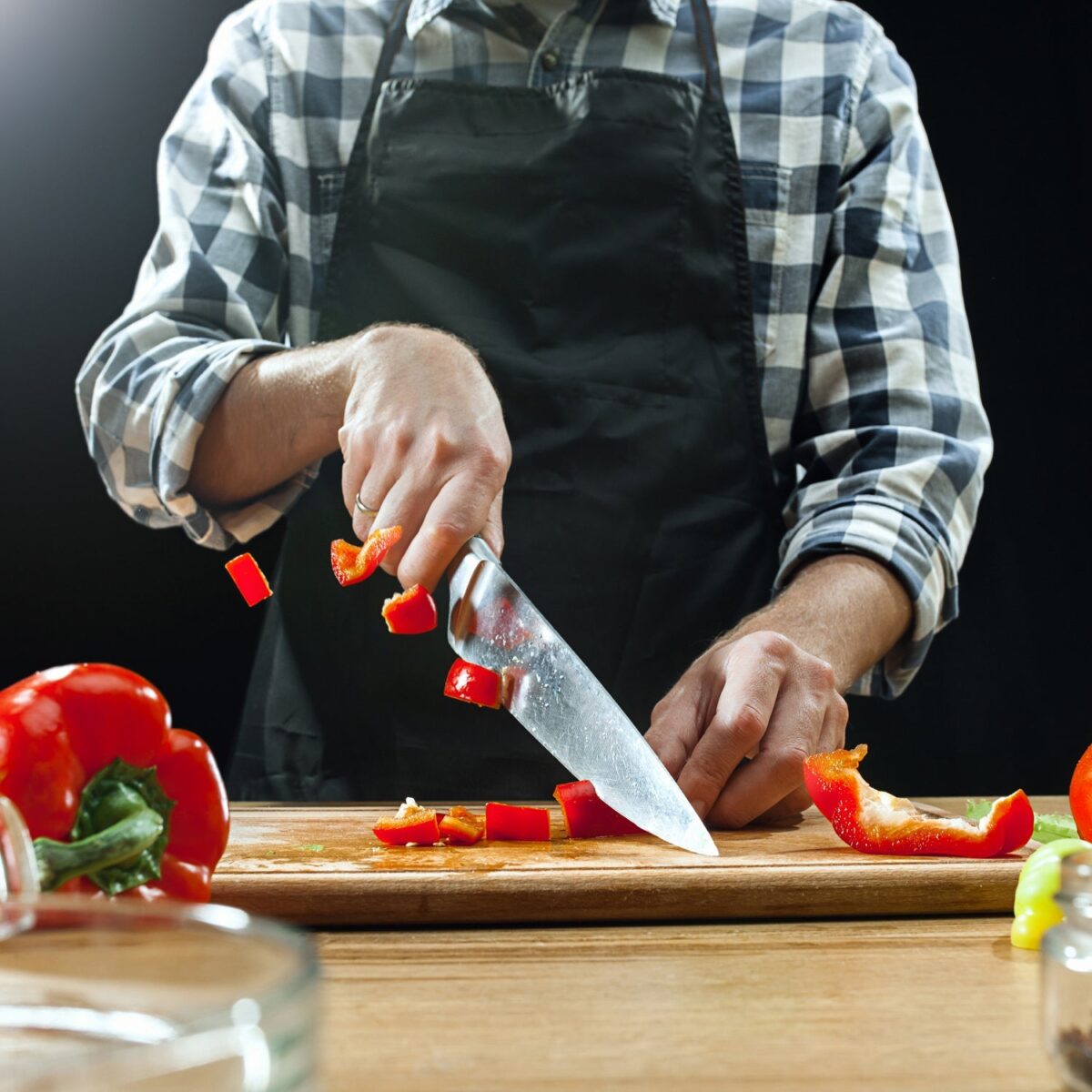 Thick Wooden Bamboo Kitchen Chopping Cutting Slicing Board with Holder for Fruits Vegetables Meat - Image 3